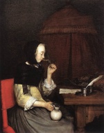 Bild:Woman Drinking Wine