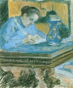 Bild:Madame Guillaumin beim Schreiben