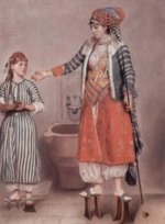 Bild:Tuerkische Dame mit Dienerin