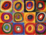Bild:Farbstudie Quadrat mit Konzentrischen Ringen