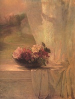 Bild:Flowers in a Persian Porcelain Water Bowl