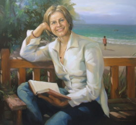 Woman at beach Painting on commission
