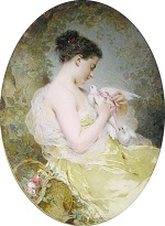 Bild:Jeune fille avec une colombe