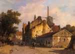 Bild:Scène de village avec moulin à vent