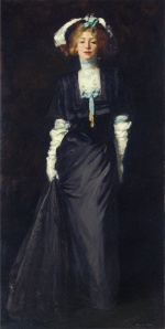 Bild:Jessica Penn en noir avec des plumes blanches