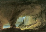 Bild:L'intérieur de la grotte Beatus avec vue sur le lac de Thun