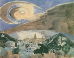 Bild:Lune au-dessus de Barcelone