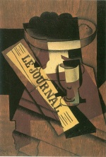 Bild:Compotier, verre et journal