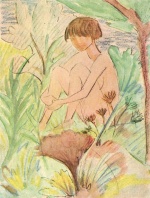 Bild:Jeune fille assise dans l´herbe