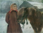 Bild:Paysanne à cheval