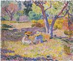 Bild:Girls among olive trees