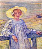 Bild:Elisaeth van Rysselberghe in a Straw Hat