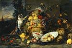 Bild:Three Monkeys Stealing Fruit