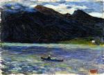 Bild:Kochel   Lake with Boat