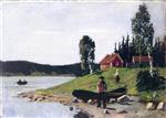 Bild:Bay with Boat and House