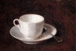 Bild:Tasse blanche avec soucoupe