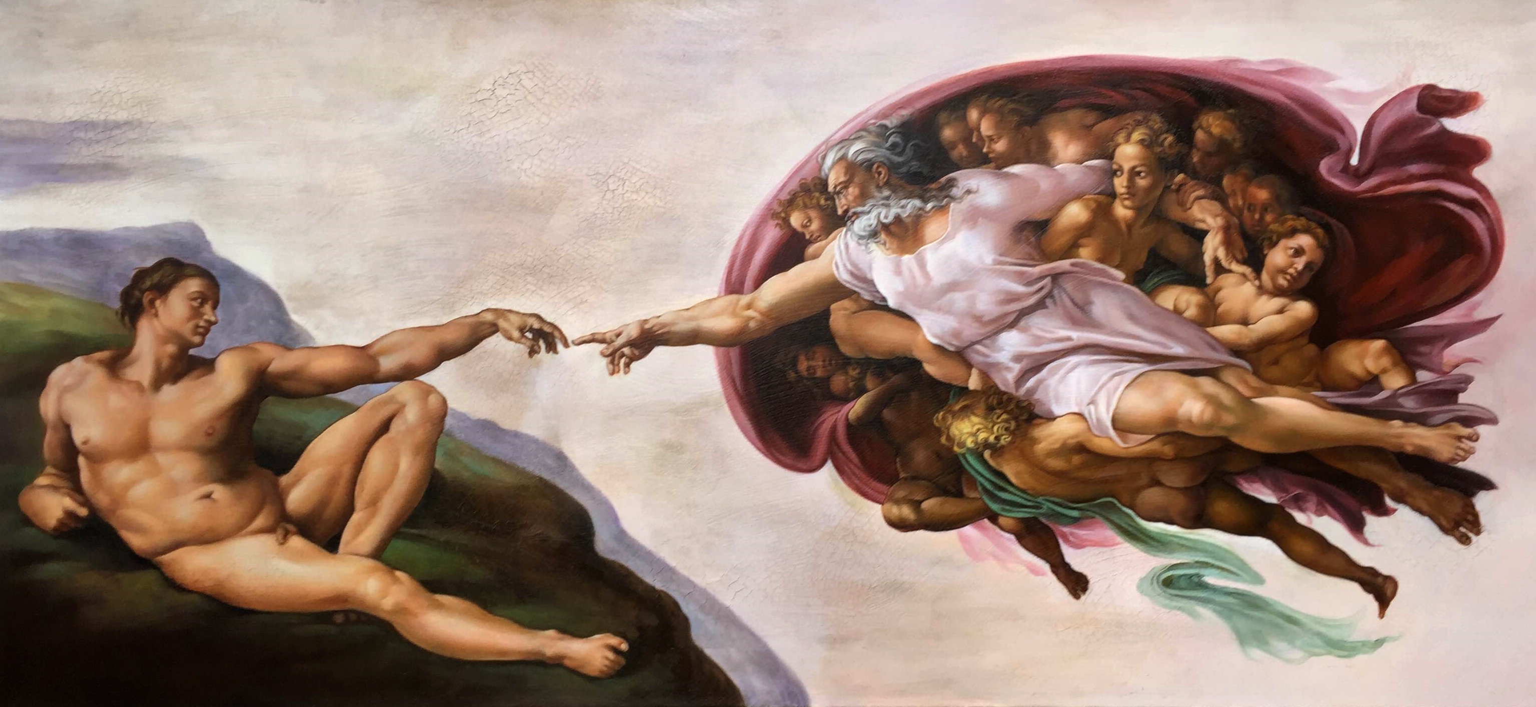 Что означает картина. Микеланджело Буонарроти Сотворение Адама. Микеланджело Буонарроти рождение Адама. "Сотворение Адама" Микеланджело, 1511. Микеланджело Буонарроти картины Сотворение Адама.