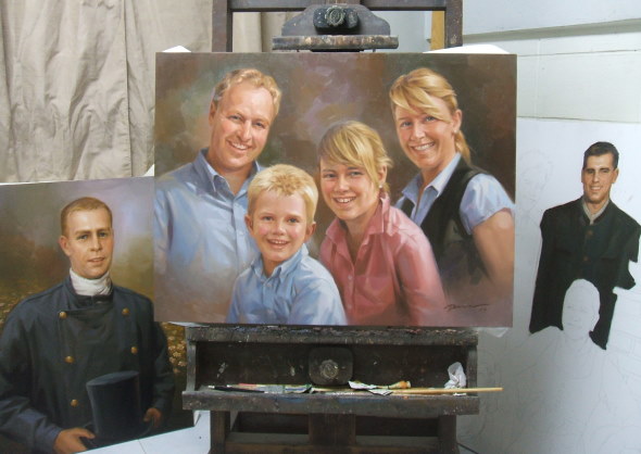 Portraitmalerei Familie