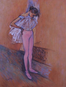 Henry de Toulouse Lautrec - Dancer Adjusting Her Tights