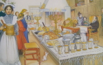 Die Weihnachtstafel in Sundborn - Carl Larsson