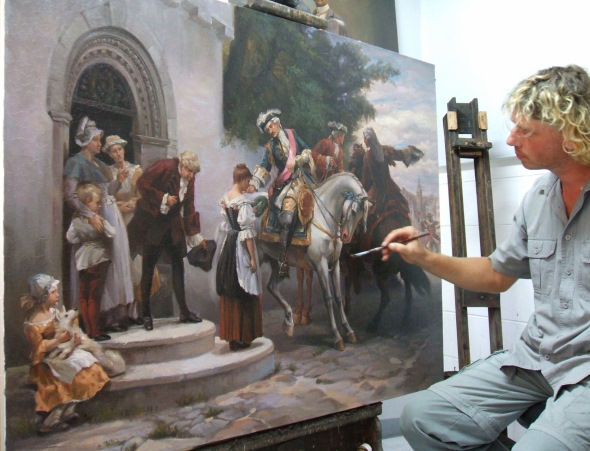 Unser Kuenstler mal ein Oelbild fuer Sie